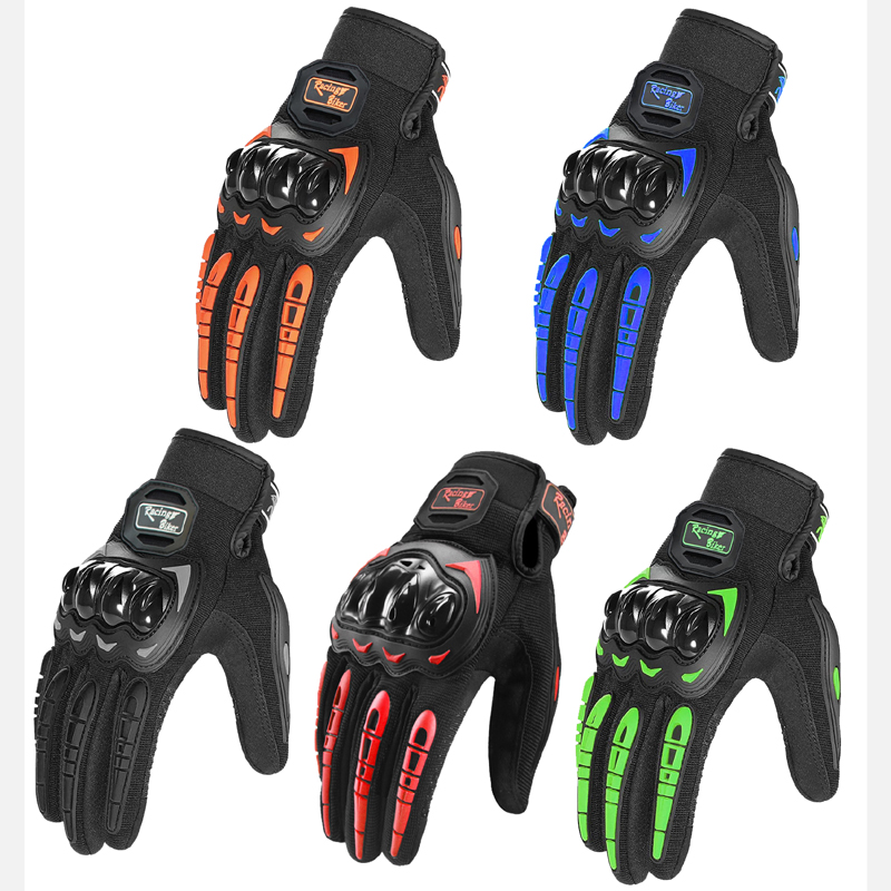 Motorcycle Gear Blue - オートバイレーシンググローブ男性夏通気性ブルーモトクロス保護具レッドグリップパーム付きモトサイクリングライディング用
