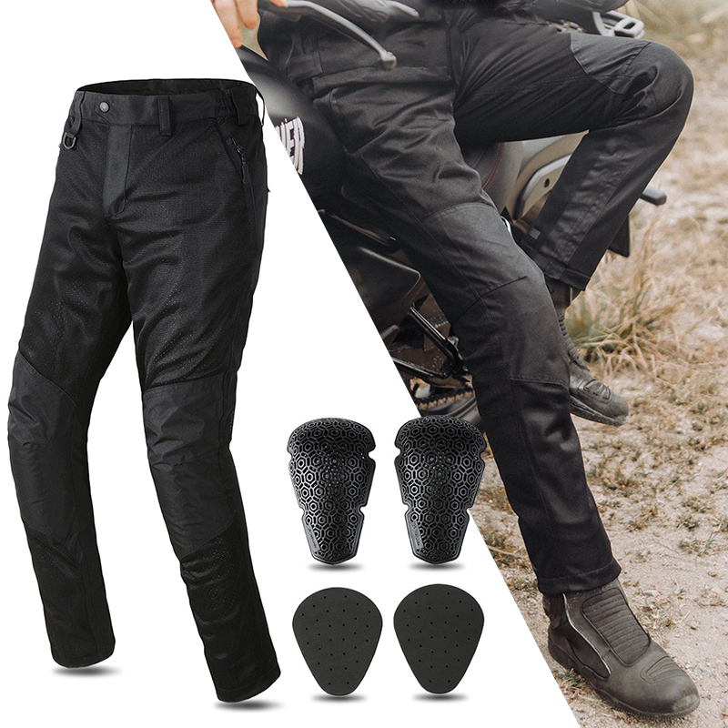 Motorcycle Gear For Summer - 夏メッシュオートバイパンツ男性オフロードモトクロスレーシングパンツサイクリングバイク乗馬ズボン CE 保護膝パッド