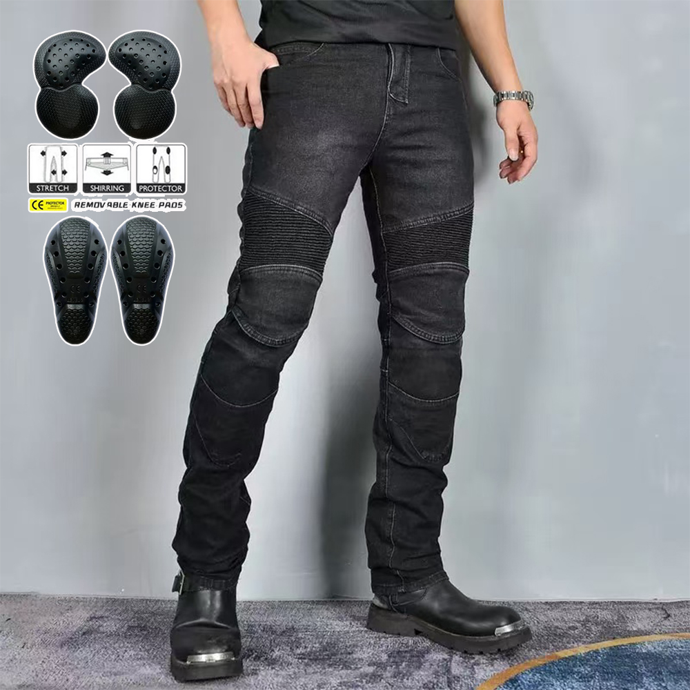 Motorcycle Gear Blue - 男性用の黒とグレーのモトクロスパンツ,取り外し可能な鎧,保護具,オートバイ,ロードレース,青,新品
