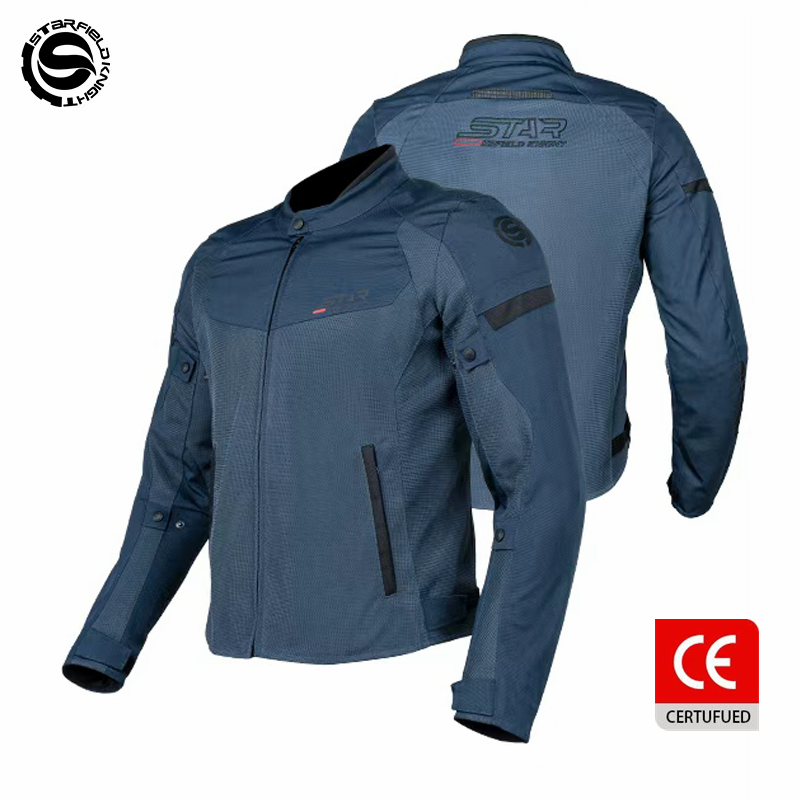 Motorcycle Gear Blue - SFK ブルーオートバイジャケット春 & 夏メッシュ通気性メンズライディングウェア CE アーマーボディ保護ギアアクセサリー