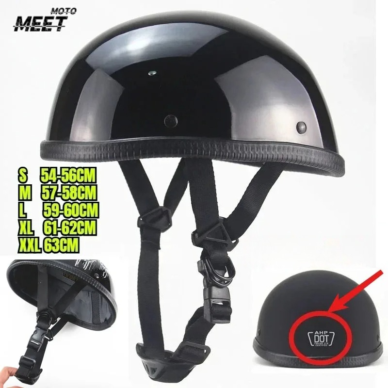 Motorcycle Gear Vintage - DOT認証済みユニセックスレトロオートバイヘルメットヴィンテージMTBバイクヘルメット超軽量サイクリングハーフフェイス安全ヘルメット
