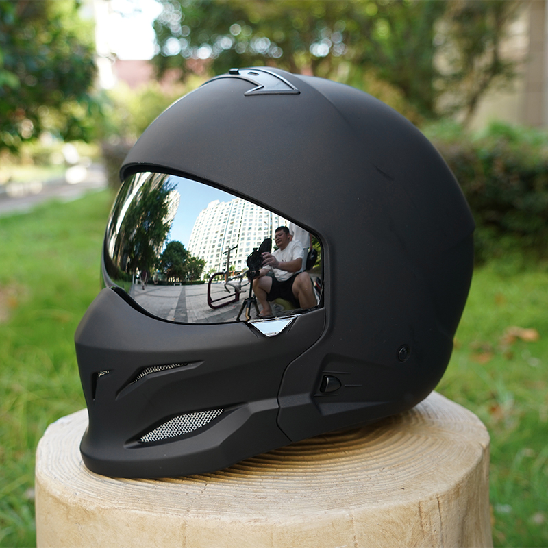Motorcycle Gear Xl - スコーピオン レトロ オートバイ ヘルメット 取り外し可能なフロントモジュール 透明レンズ