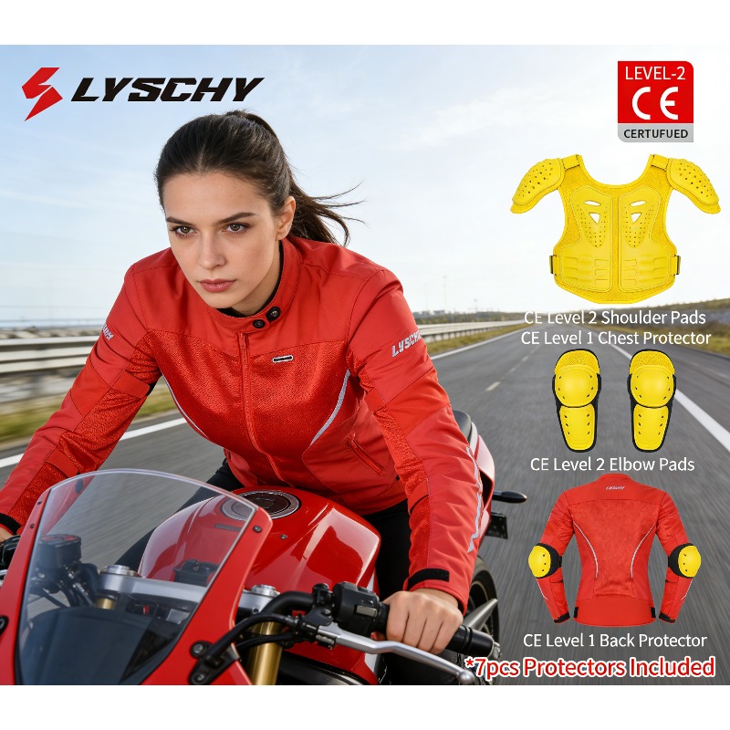 Motorcycle Gear Jacket Women - レディースメッシュバイクジャケット 夏用 通気性 耐衝撃 CE規格プロテクター付き 女性用ライダージャケット