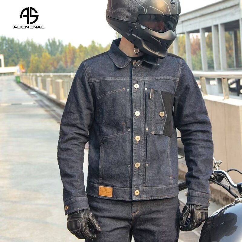 Motorcycle Gear Blue - レトロバイクジーンズブルーライディングジーンズ4CEプロテクター付きジャケットカフェレース服メンズヴィンテージバイクデニムジャケットモト
