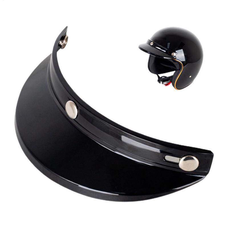Motorcycle Gear Vintage - ヴィンテージヘルメットバイザーユニバーサルサンシェード 3/4 ヘルメット用 3 ボタンハーフヘルメットオートバイ交換ヘルメットつば部品