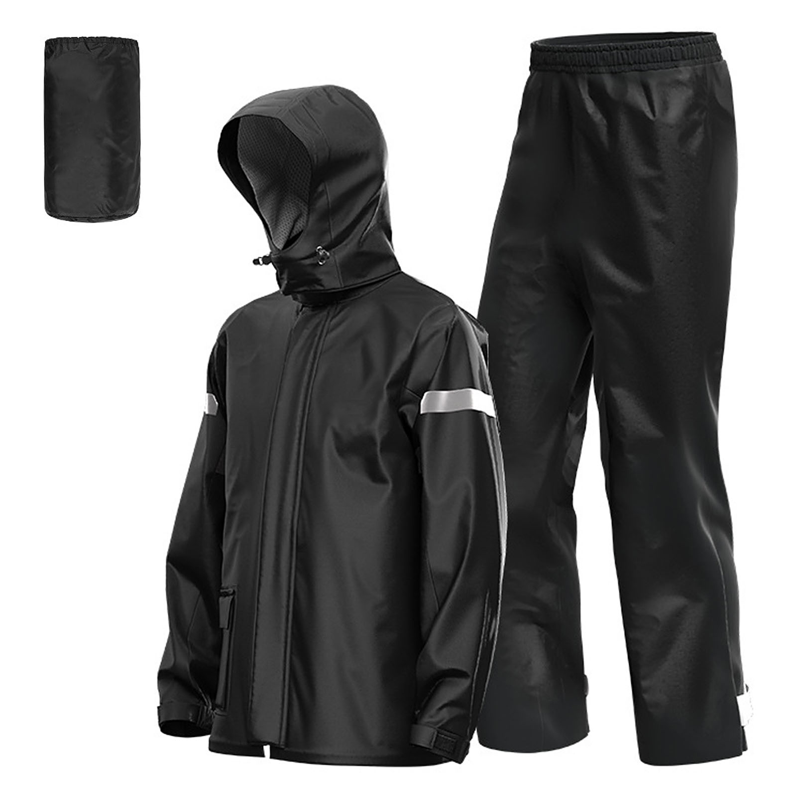 男性用バイク用レインスーツ、屋外用反射材付き防水レインジャケ - Motorcycle Gear Full Set のレビューと価格