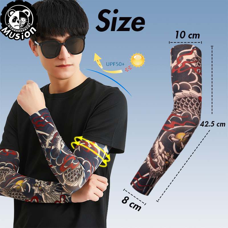 Musion 新しいシームレスタトゥースリーブ抗 UV ダス - Motorcycle Gear Sleeve のレビューと価格