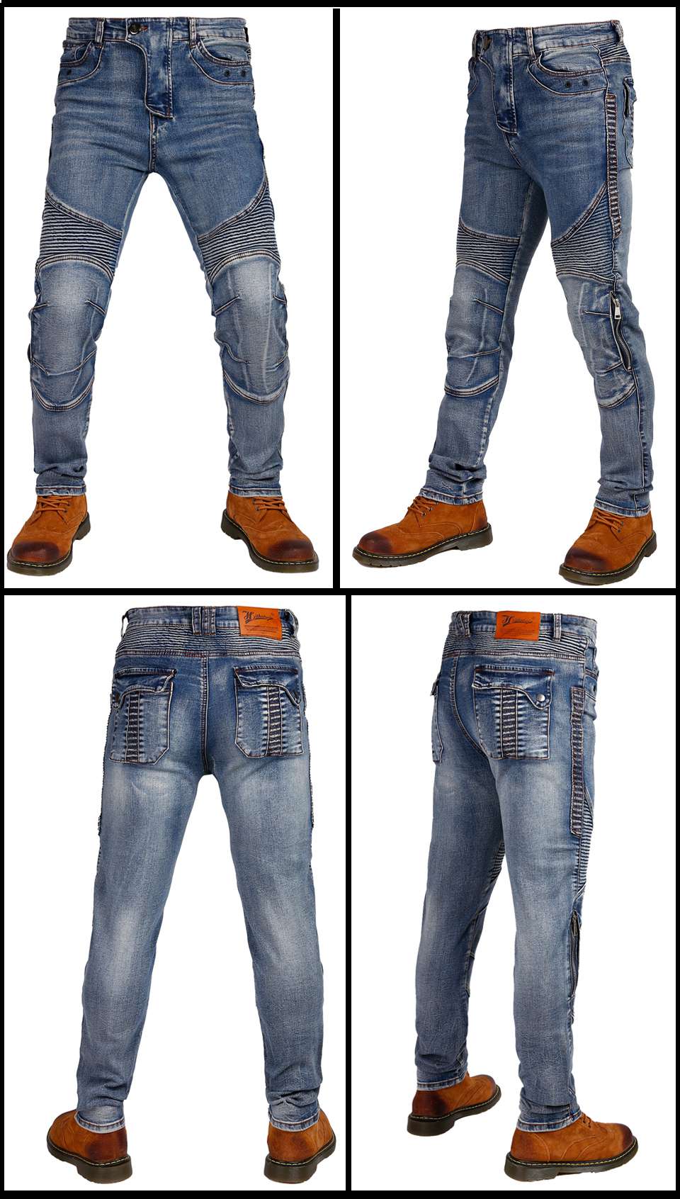 男性用アラミドバイクパンツ,バイクジーンズ,ケブラーパンツ, - Motorcycle Gear Blue のレビューと価格