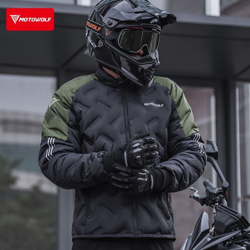 オートバイダウンジャケット冬防水ホワイトダックダウンジャケッ - Motorcycle Gear White のレビューと価格