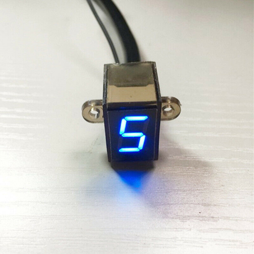 LED オートバイギアインジケーター 06 速シフト用 防水 - Motorcycle Gear Blue のレビューと価格
