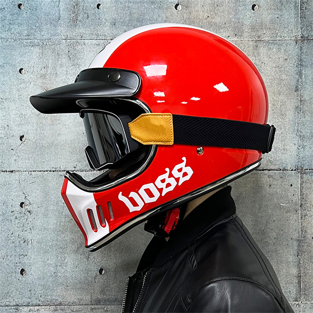 ヴィンテージフルフェイスオートバイモトクロスヘルメット AB - Motorcycle Gear Vintage のレビューと価格