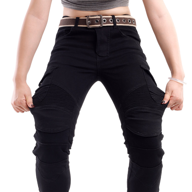 女性用ケブラー製オートバイジーンズ耐摩耗性ライディングパンツ - Motorcycle Gear Women Pants のレビューと価格