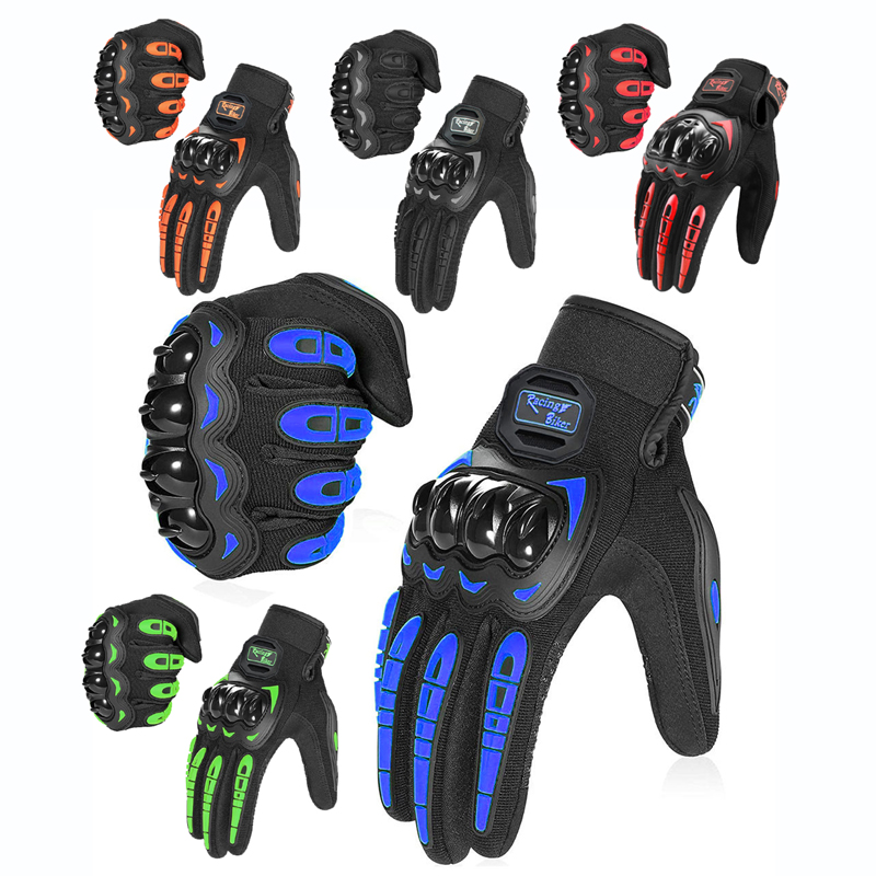 男性夏用オートバイレーシンググローブ通気性青赤モトクロス保護 - Motorcycle Gear Blue のレビューと価格