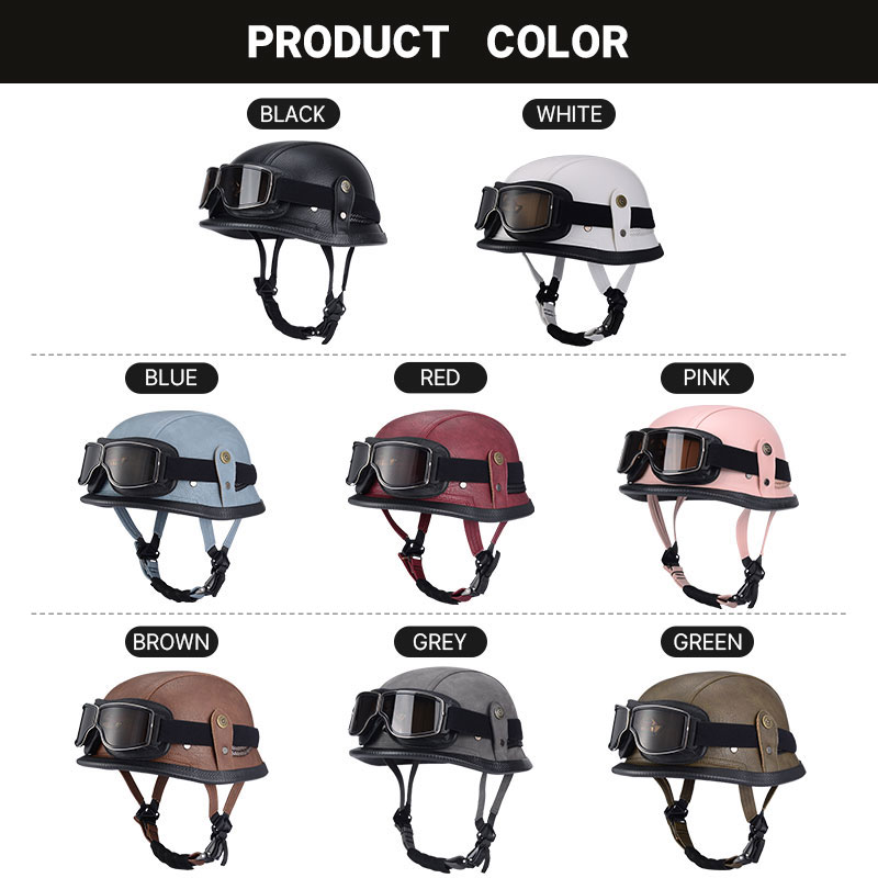 ドイツハーフヴィンテージヘルメットクラシックオープンフェイス - Motorcycle Gear Vintage のレビューと価格