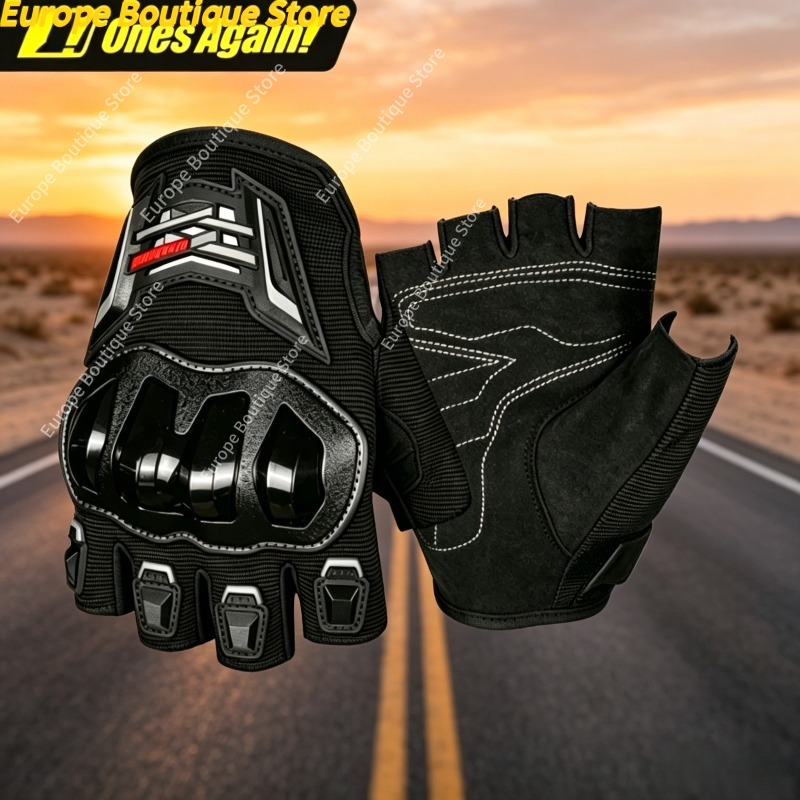 夏用通気性ハーフフィンガーオートバイグローブ、耐衝撃・滑り止 - Motorcycle Gear Sleeve のレビューと価格