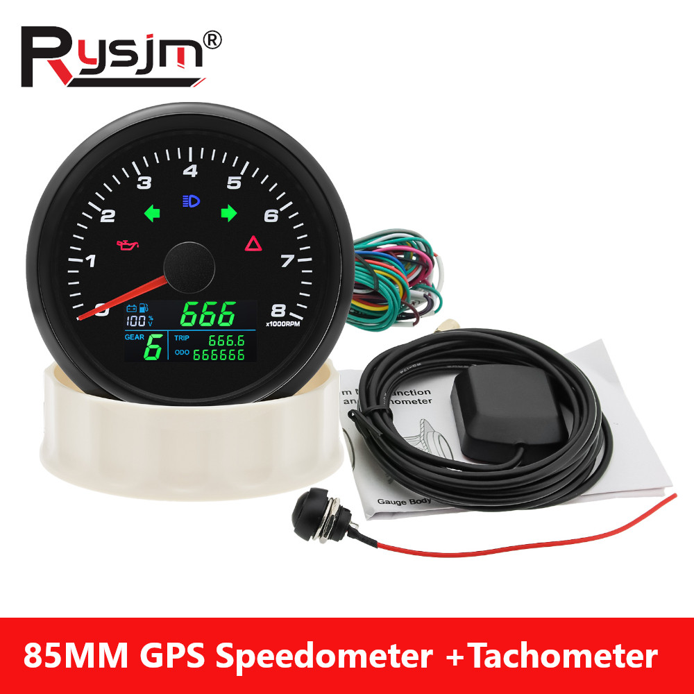 85 ミリメートル多機能ゲージ GPS スピードメータータコ - Motorcycle Gear Levels のレビューと価格