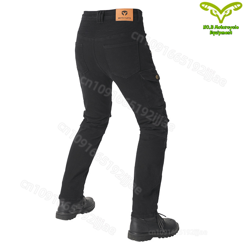 新しいダブルジッパーメタルスタイルモトクロスモトパンツ男性女 - Motorcycle Gear Women Pants のレビューと価格