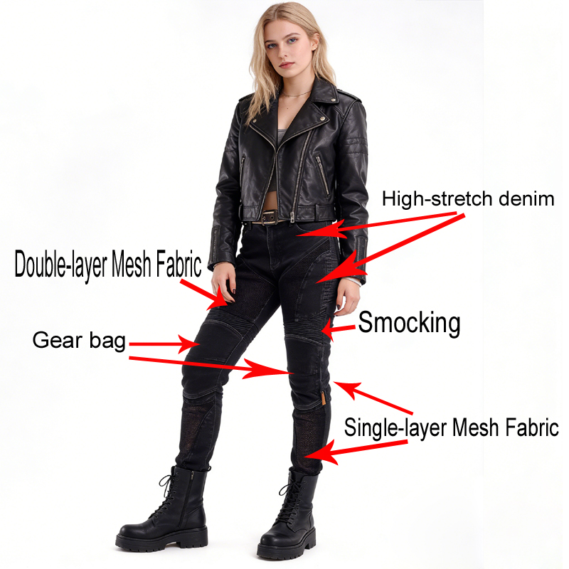 夏用ライディングパンツ女性ケブラー製オートバイジーンズオール - Motorcycle Gear For Summer のレビューと価格