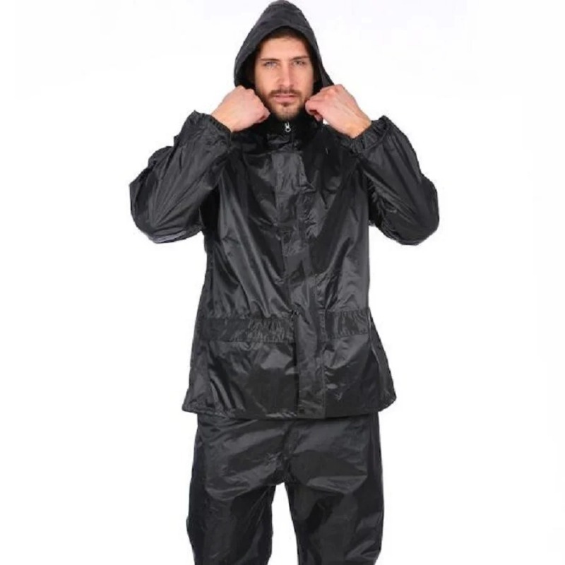黒オートバイ黒大人のレインコート防水レインギアスーツ男性屋外 - Motorcycle Gear Women Pants のレビューと価格
