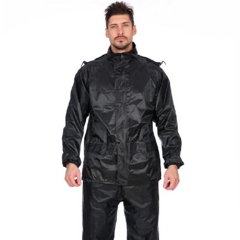 黒オートバイ黒大人のレインコート防水レインギアスーツ男性屋外 - Motorcycle Gear Women Pants のレビューと価格