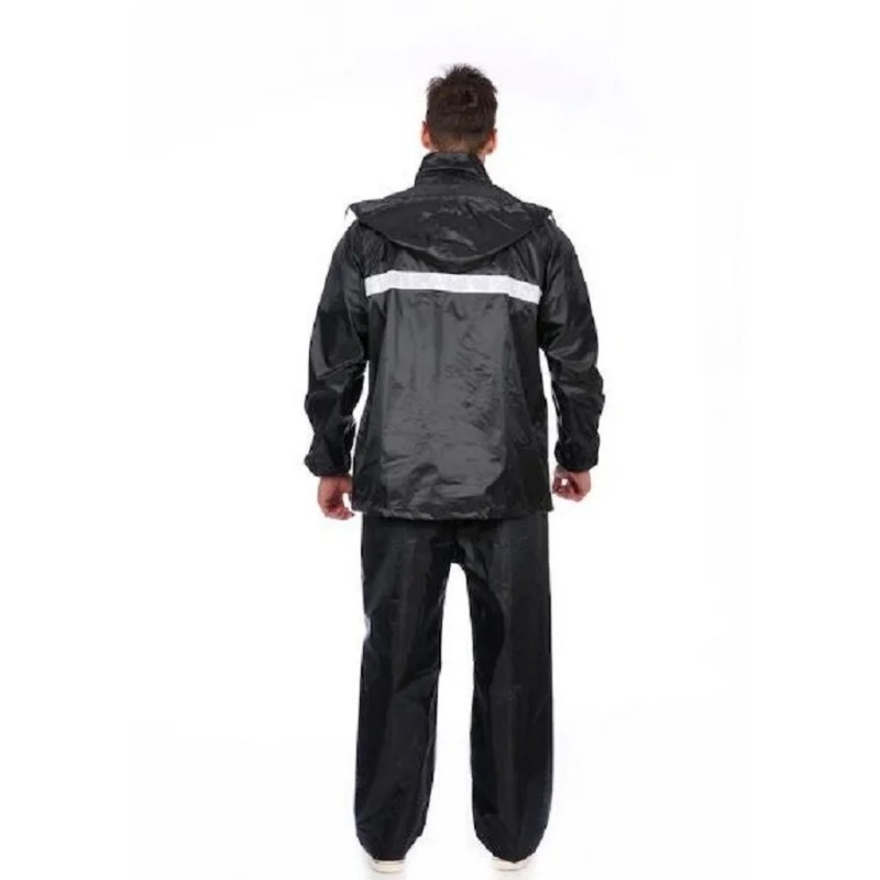 黒オートバイ黒大人のレインコート防水レインギアスーツ男性屋外 - Motorcycle Gear Women Pants のレビューと価格