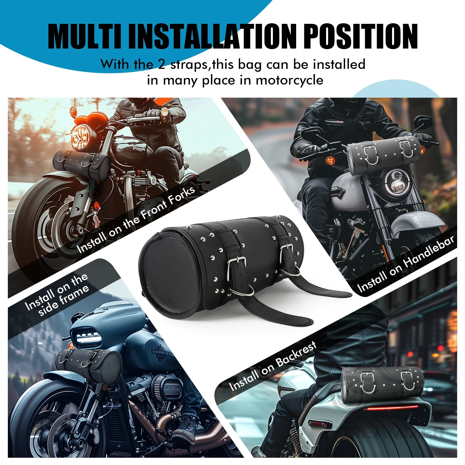 オートバイフロントフォークツールテールバッグPUレザーポーチ - Motorcycle Gear Vintage のレビューと価格