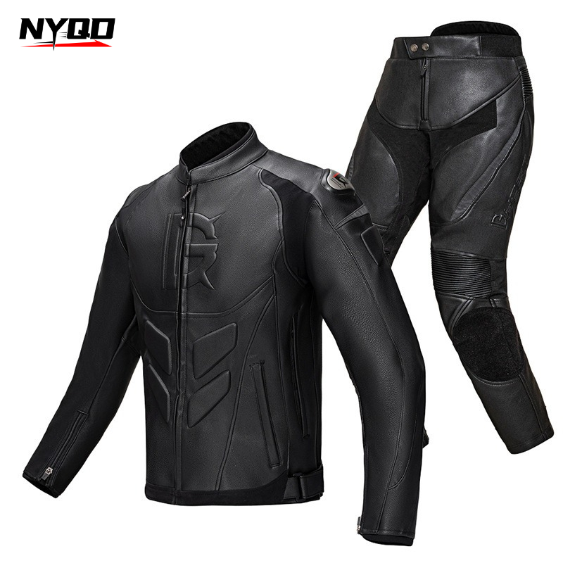冬用バイクレーシングスーツ、レザージャケットとパンツのセット - Motorcycle Gear Jacket Women のレビューと価格
