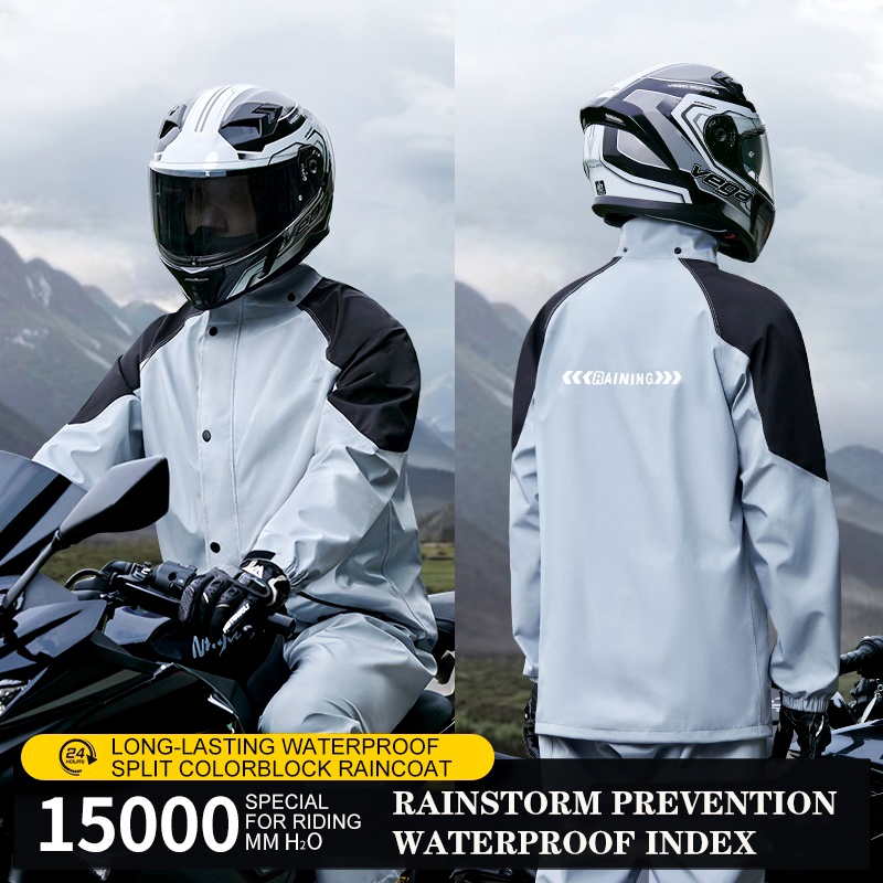 男女兼用反射材付きバイク用レインスーツ、防水透湿レインジャケ - Motorcycle Gear Jacket Women のレビューと価格