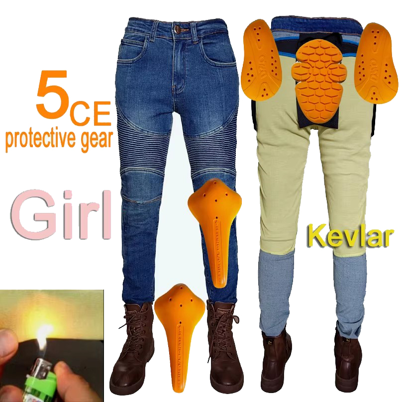 女性用バイクジーンズ ケブラー モトパンツ 保護ギア ライデ - Motorcycle Gear Women Pants のレビューと価格