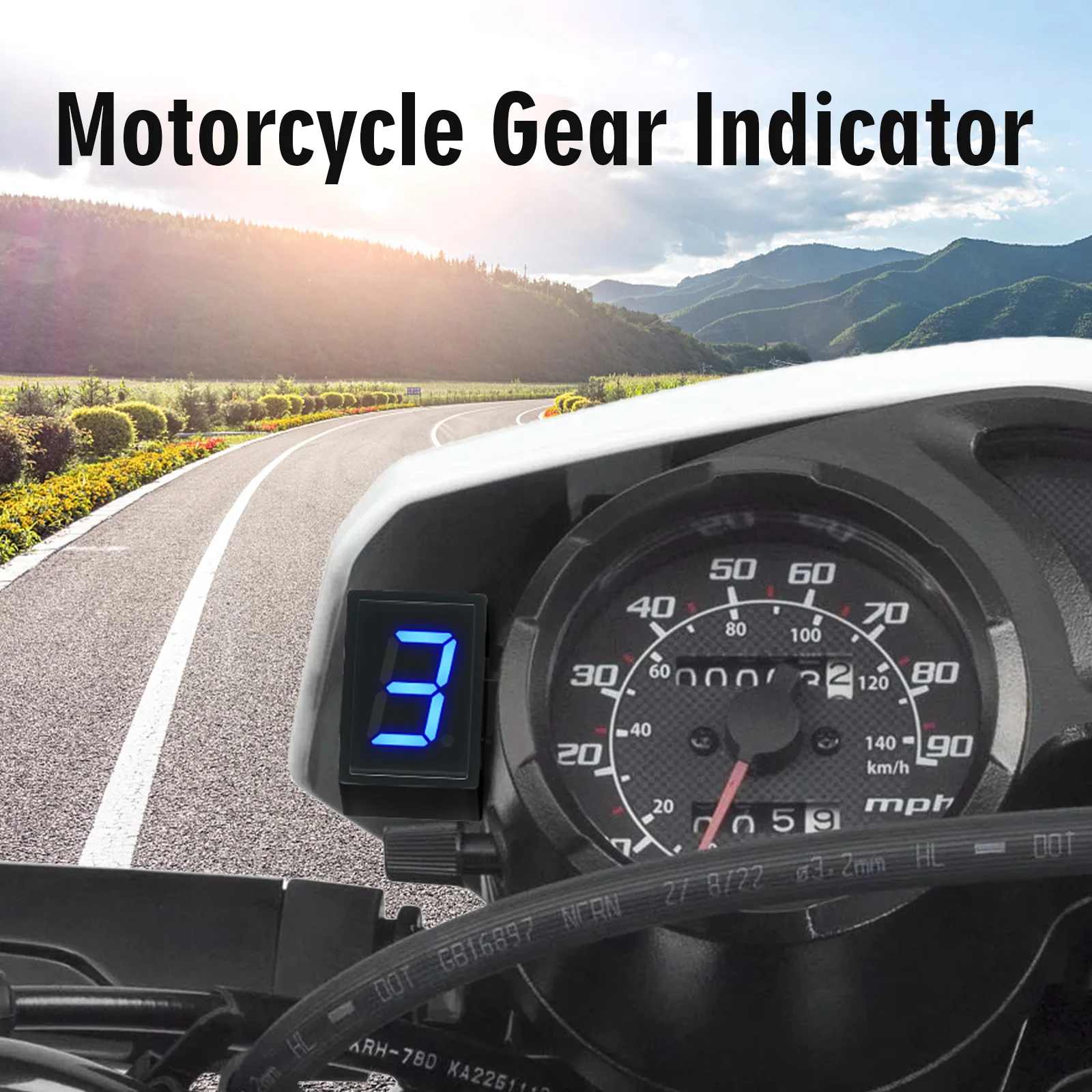 スーパー6スピードディスプレイユニバーサルオートバイデジタル - Motorcycle Gear Blue のレビューと価格