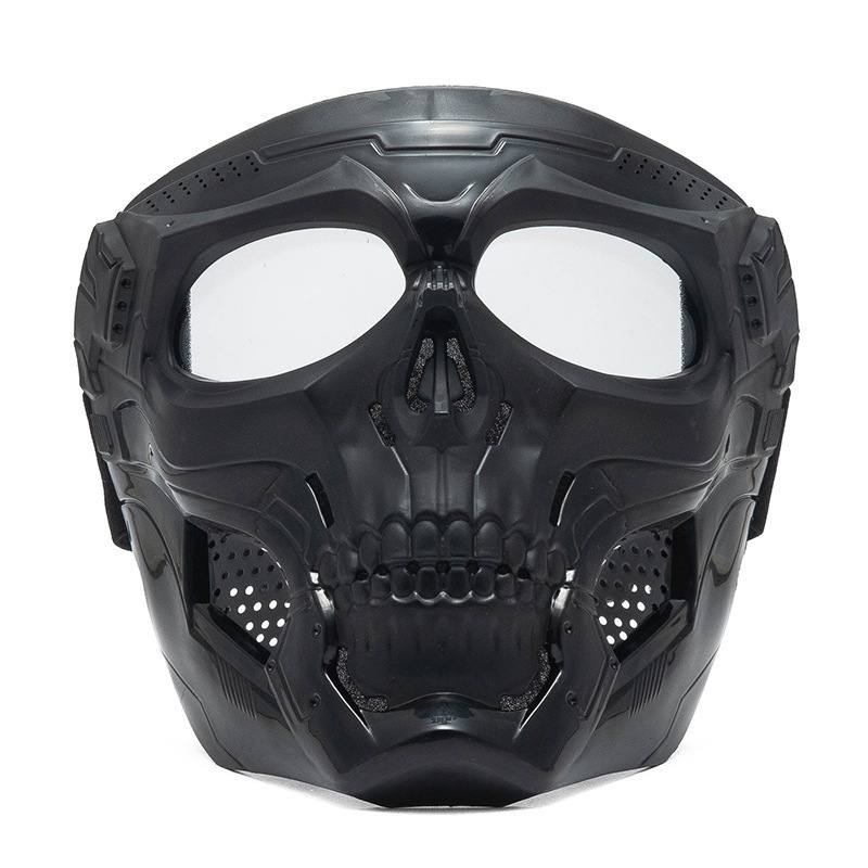 スカルオートバイフルフェイスマスク防風保護マスクゴーグル付き - Motorcycle Gear Full Set のレビューと価格