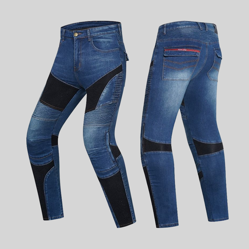 オートバイ屋外男性パンツ防具乗馬ツーリング青黒バイクズボン膝 - Motorcycle Gear Blue のレビューと価格