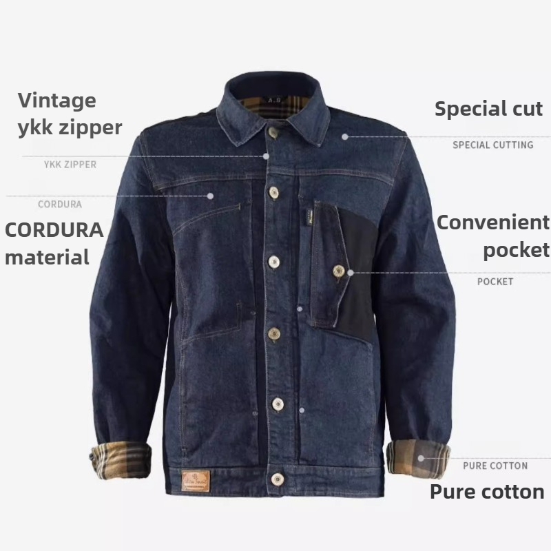 レトロバイクジーンズブルーライディングジーンズ4CEプロテク - Motorcycle Gear Blue のレビューと価格